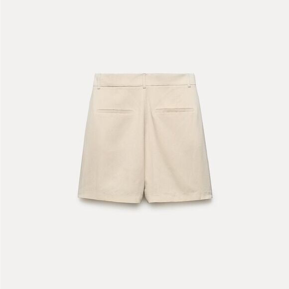 ZARA PLEATED HIGH WAIST SHORTS - Picture 3 of 5